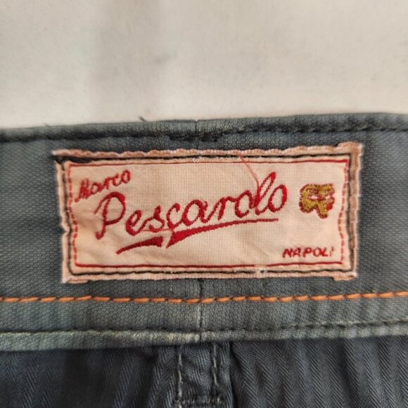 Marco Pescarolo Pants Mens 56 36×34 Green Nerano 1 Cotton Silk Chino 5 Pocket - Picture 9 of 16